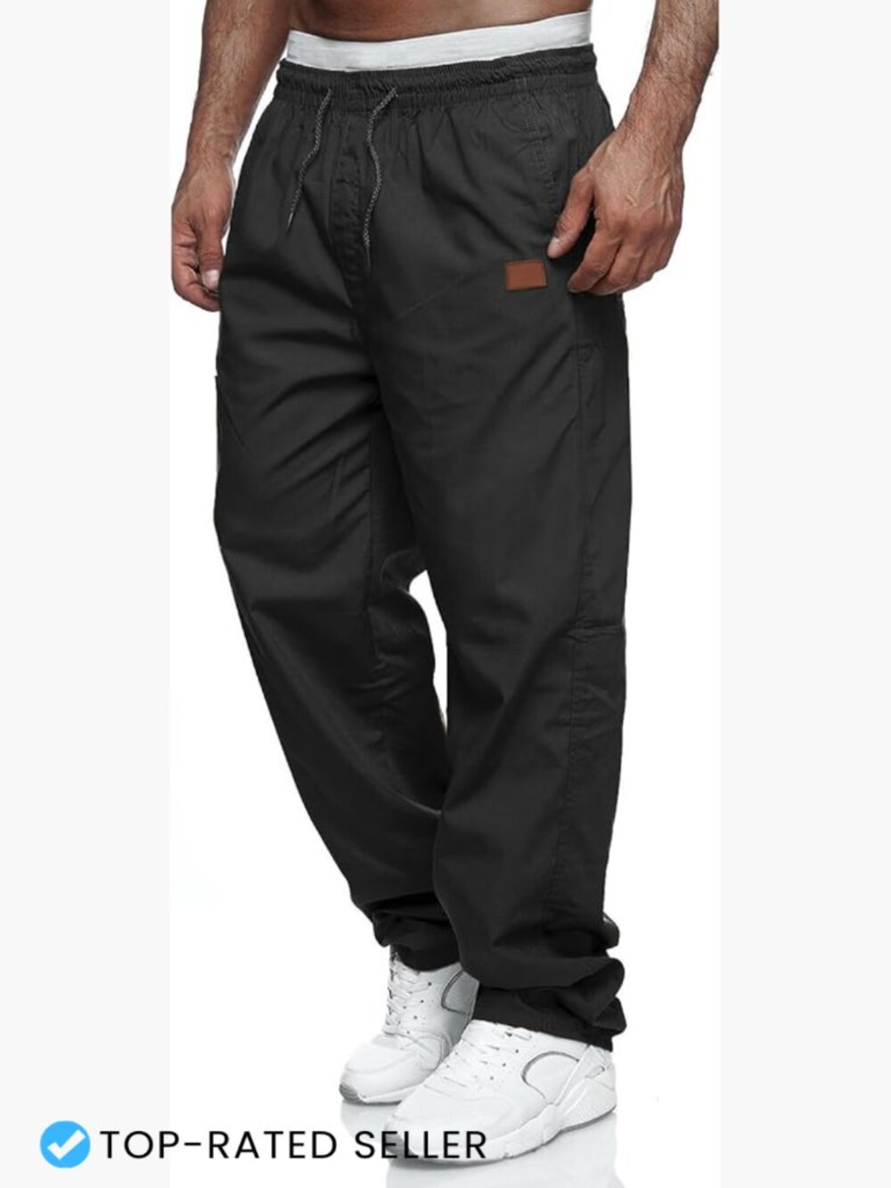 Casual Jogger Pants Relaxed Fit Cargo Drawstring Sweatpants Hiking Twill Sport